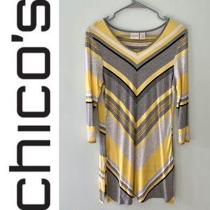 ⭐️HP⭐️ Chico’s long striped shirt 3/4 sleeve